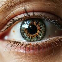 macro imagem do humano olho. generativo ai foto