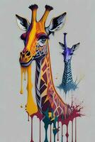 uma detalhado ilustração do uma girafa para uma camiseta projeto, papel de parede, e moda foto