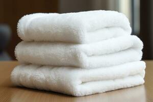 conjunto do fofo limpar \ limpo toalhas acessível para convidado usar. foto