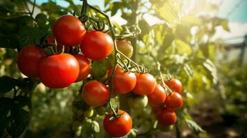 vermelho tomates agricultura colheita. generativo ai foto