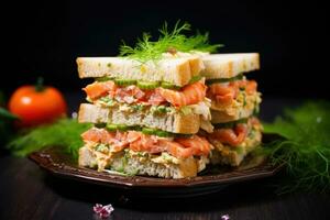 delicioso sanduíches com camarões. foto