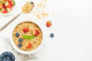 conjunto de café da manhã saudável foto