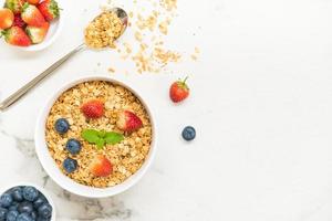 conjunto de café da manhã saudável foto