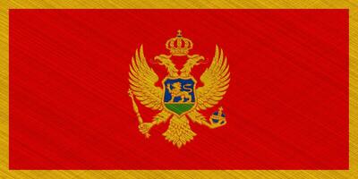 bandeira do Montenegro em uma texturizado fundo. conceito colagem. foto