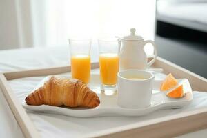 romântico saudável café da manhã. gerar ai foto