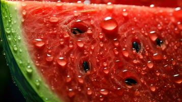 Melancia fatia com água gotas ai generativo foto