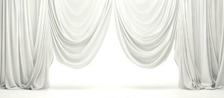 isolado branco cortina mobília em branco fundo ilustração foto