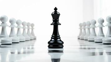 xadrez jogos usar estratégias para regras a quadro, decisão fazer corresponder, xadrez peça isolado em branco fundo, ai gerado foto