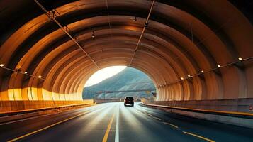 túnel, a infraestrutura túnel estrada moderno. gerar ai foto
