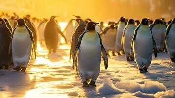 imperador pinguim garotas. imperador pinguins do sul georgia. generativo ai foto