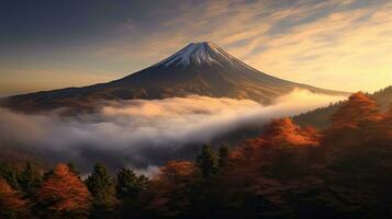 montar Fuji dentro Japão Eu estou erva. Japão. montanha fuji. generativo ai foto