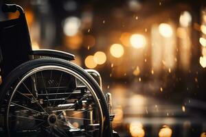 fechar-se mão em cadeira de rodas roda, simbolizando determinação dentro a face do incapacidade ai gerado foto