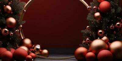 luxo Natal decorações em simples fundo ai gerado foto