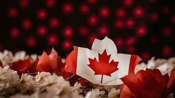 feliz Canadá dia com Canadá bandeira fundo, generativo ai foto