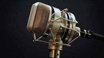 uma condensador microfone para estúdio gravação voz. microfone. generativo ai foto