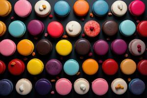 colorida macarons. generativo ai foto