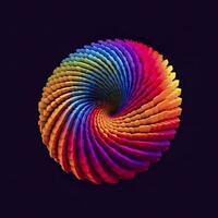 abstrato arco Iris espiral. suave e arredondado formulários rendido dentro emaranhado perfeição. ai generativo foto