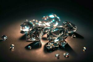 brilho do pedra preciosa espumante diamante fundo com generativo ai tecnologia foto