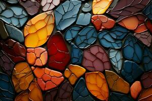naturezas mosaico colorida outono pano de fundo ai gerado foto