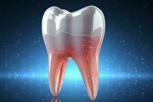 dente renovação, realçando dental saúde através especialista dente reconstrução ai gerado foto