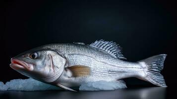 uma fresco mar graves peixe em gelo. mar graves peixe. generativo ai foto