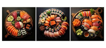 fresco Sushi prato Comida textura fundo foto