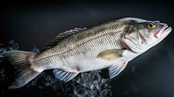 uma fresco mar graves peixe em gelo. mar graves peixe. generativo ai foto