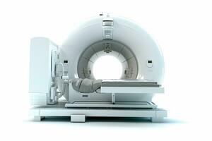 ct Varredura, raio X computado médico e Ciência equipamento isolado em branco fundo. generativo ai foto