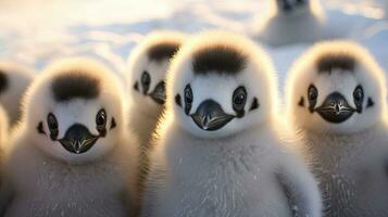 imperador pinguim garotas. imperador pinguins do sul georgia. generativo ai foto