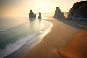 sobrenatural cênico costeiro paisagem de praia generativo ai foto