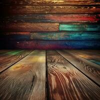 único colorida de madeira textura fundo generativo ai foto