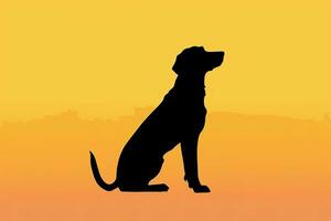 cachorro silhueta gráfico ilustração fundo generativo ai foto