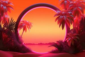 brilhando tropical temático 3d abstrato fundo generativo ai foto