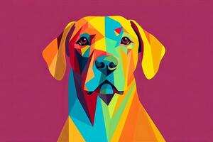 labrador cachorro vibrante lustroso gráfico fundo generativo ai foto