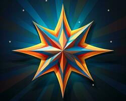 a ilustração do uma Estrela em uma Sombrio azul fundo generativo ai foto