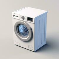 uma fechar acima do uma lavando máquina com uma botão em a frente. generativo ai. foto