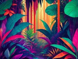 colorida futurista selva fundo foto