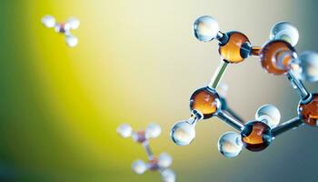 Ciência fundo com molécula e átomo modelo. abstrato molecular estrutura. foto
