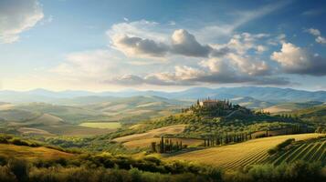 Toscana panorama. panorâmico Visão foto