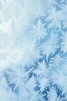 geada padrões em uma janela representando gelo cristais, transmitindo uma inverno sentir, perfeito para feriado saudações ai generativo foto