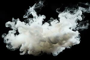 vertical vídeo exibindo branco fumaça nuvens flutuando contra uma Preto pano de fundo com espaço para texto foto