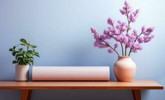 vaso com lavanda flores foto