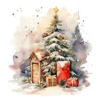 clipart de natal em aquarela foto