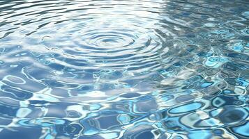 ondulações em a azul piscina água. brilhante ondas do limpar \ limpo piscina água. gerado ai. foto