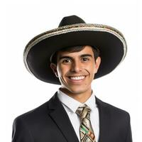 mexicano sorridente homem de negocios isolado foto