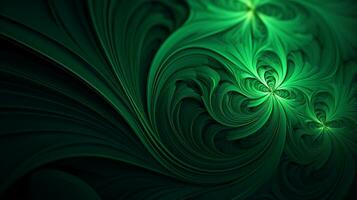 abstrato fractal fundo dentro verde tom cor . generativo ai foto