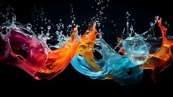 abstrato fundo do colorida respingo água. generativo ai foto