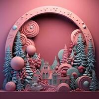 Natal feriado 3d argila ilustração ai gerado foto