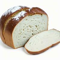 pão isolado em uma branco fundo. recorte caminho incluído. generativo ai foto