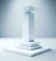 futurista em branco produtos pedestal moderno exibição pódio, ai gerado foto